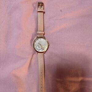 Nine West Rose Gold Taupe Floral Dial Women's Watch